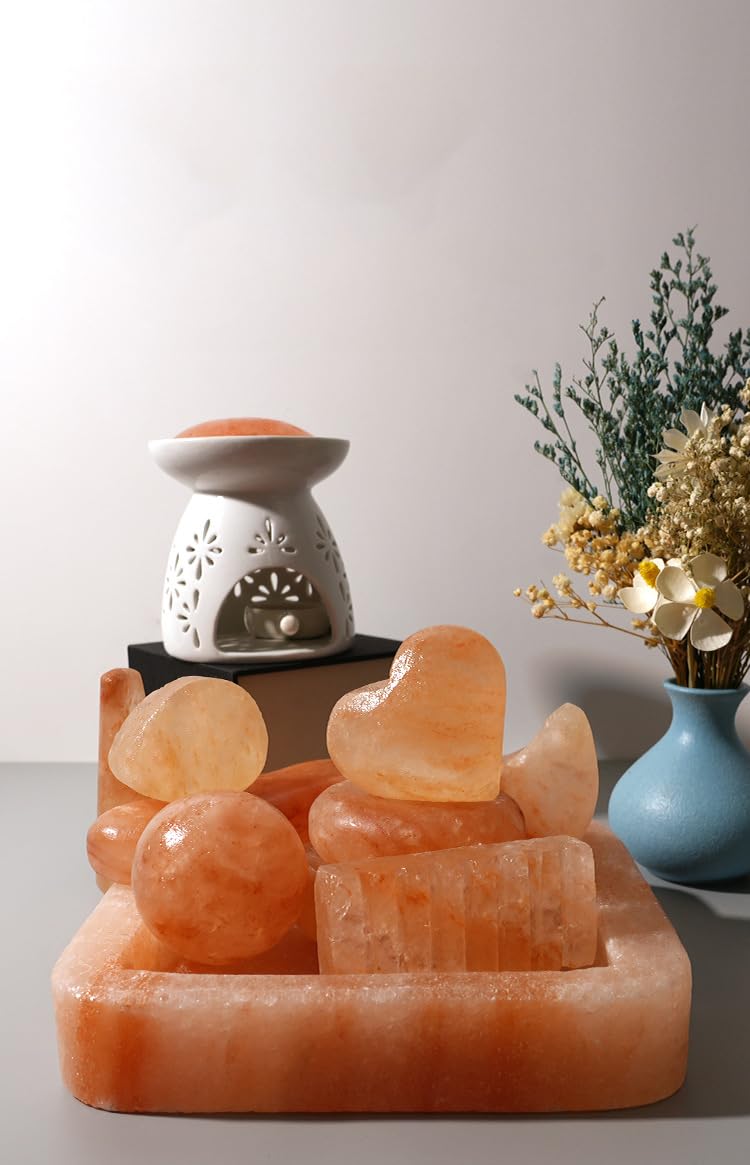 Windfulogo 6Pc Hot Massage Stones Set Himalayan Salt Heated Warmer Stone for Spa Massage