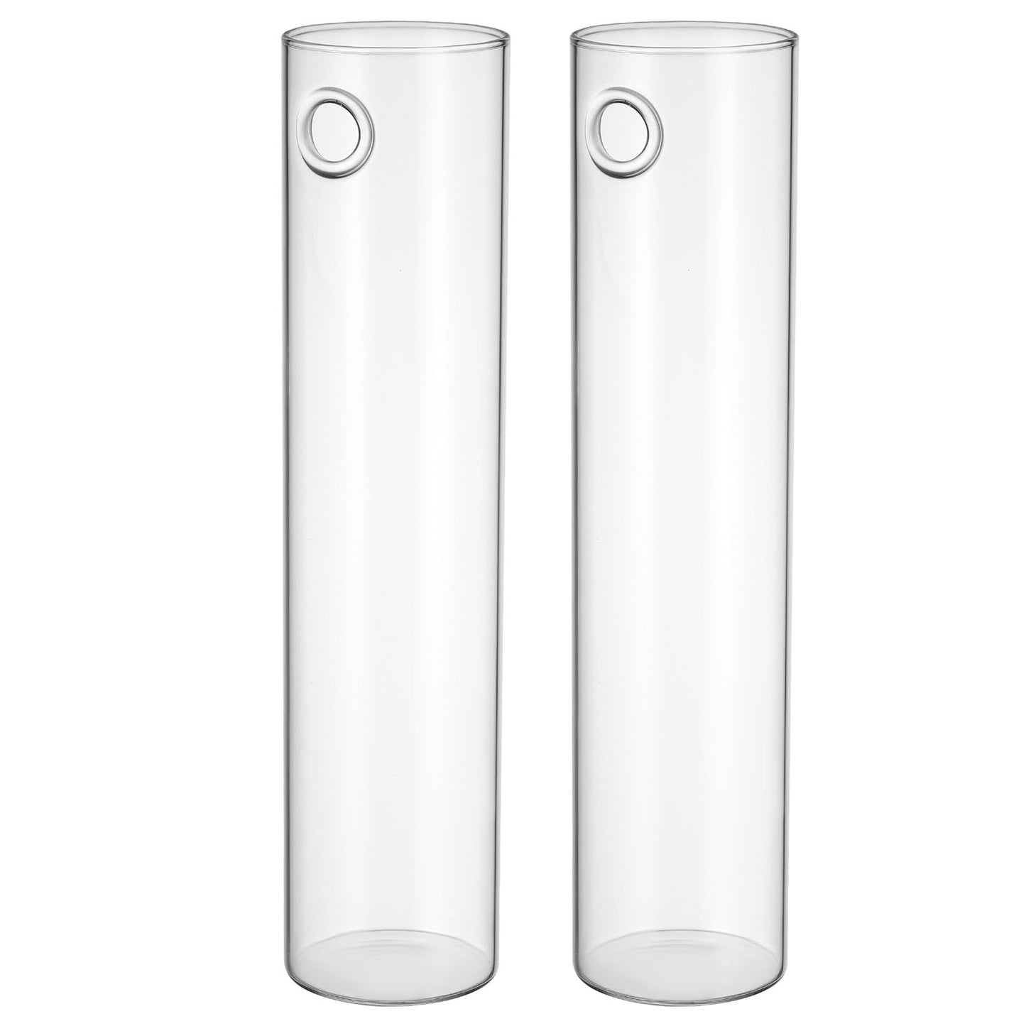Uonlytech Wall Hanging Glass Vases for Hydroponic Plants, 2pcs Large Cylinder Water Plant Holders, Terrarium Stations for Home Décor and Indoor Garden