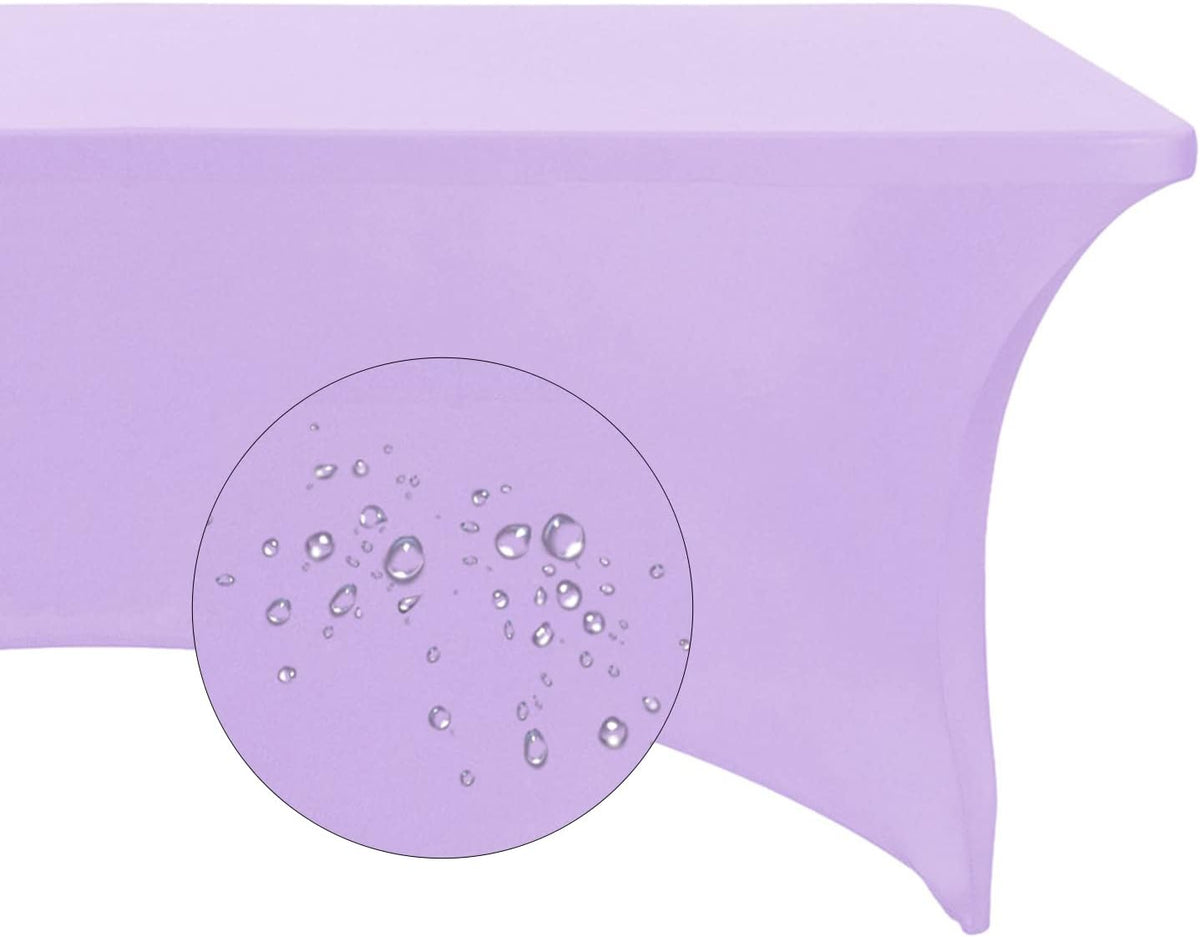 Spandex 8ft Waterproof Table Cover for Party,Wedding, Banquet, and Events(Lavender)
