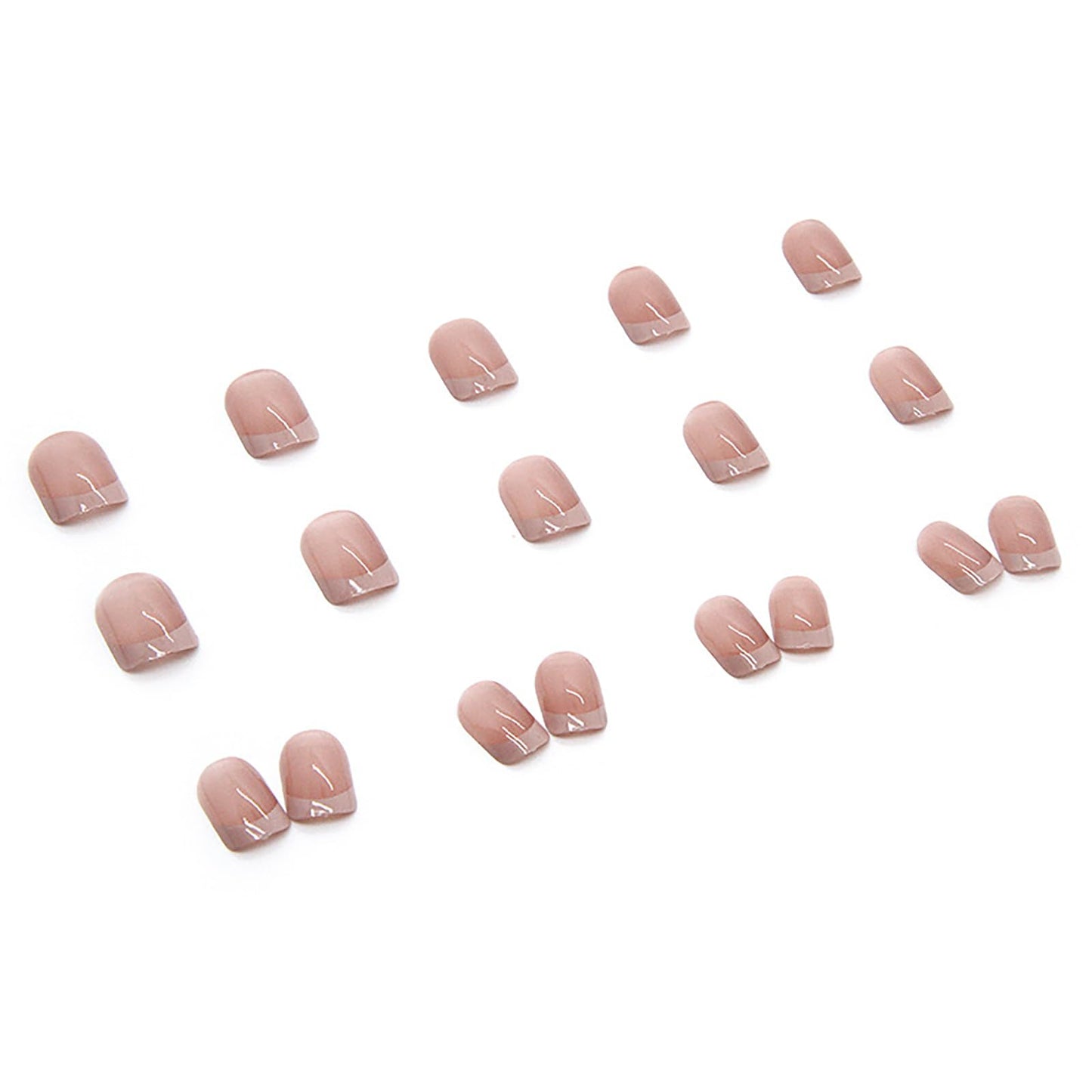 Medium Square Press on Nails White French Tip Fake Nails Nude Pink Nails Press ons Acrylic Nails False Glossy Artificial Full Cover Stick on Nails for Women Girls 24 Pcs
