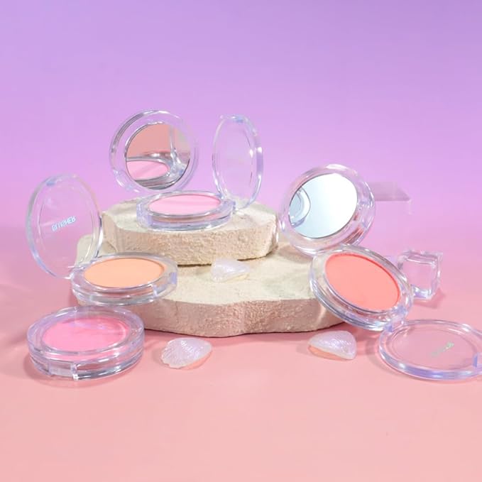 Blush for Cheeks Makeup Palette, Natural Matte Cream Powder Single Blushes for Eye and Cheek,Buildable Long-Lasting Color,Vegan & Cruelty-Free,Everyday Makeup Look for Women,#04-Watermelon Pink