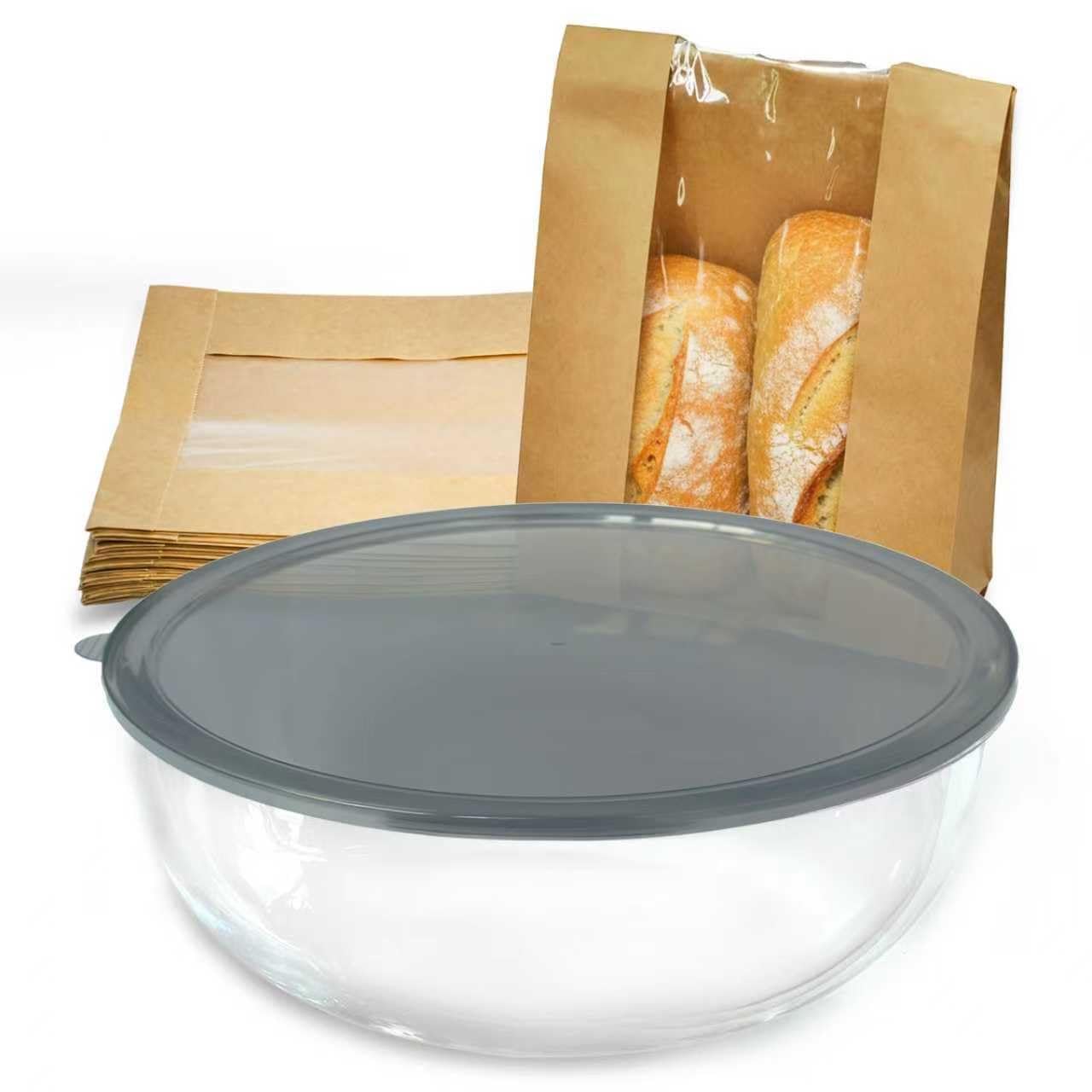 CD HOME 6.3Quart Large Glass Mixing Bowl with Lid, Clear Large Salad Bowls Glass Big Mixing Bowls for Kitchen