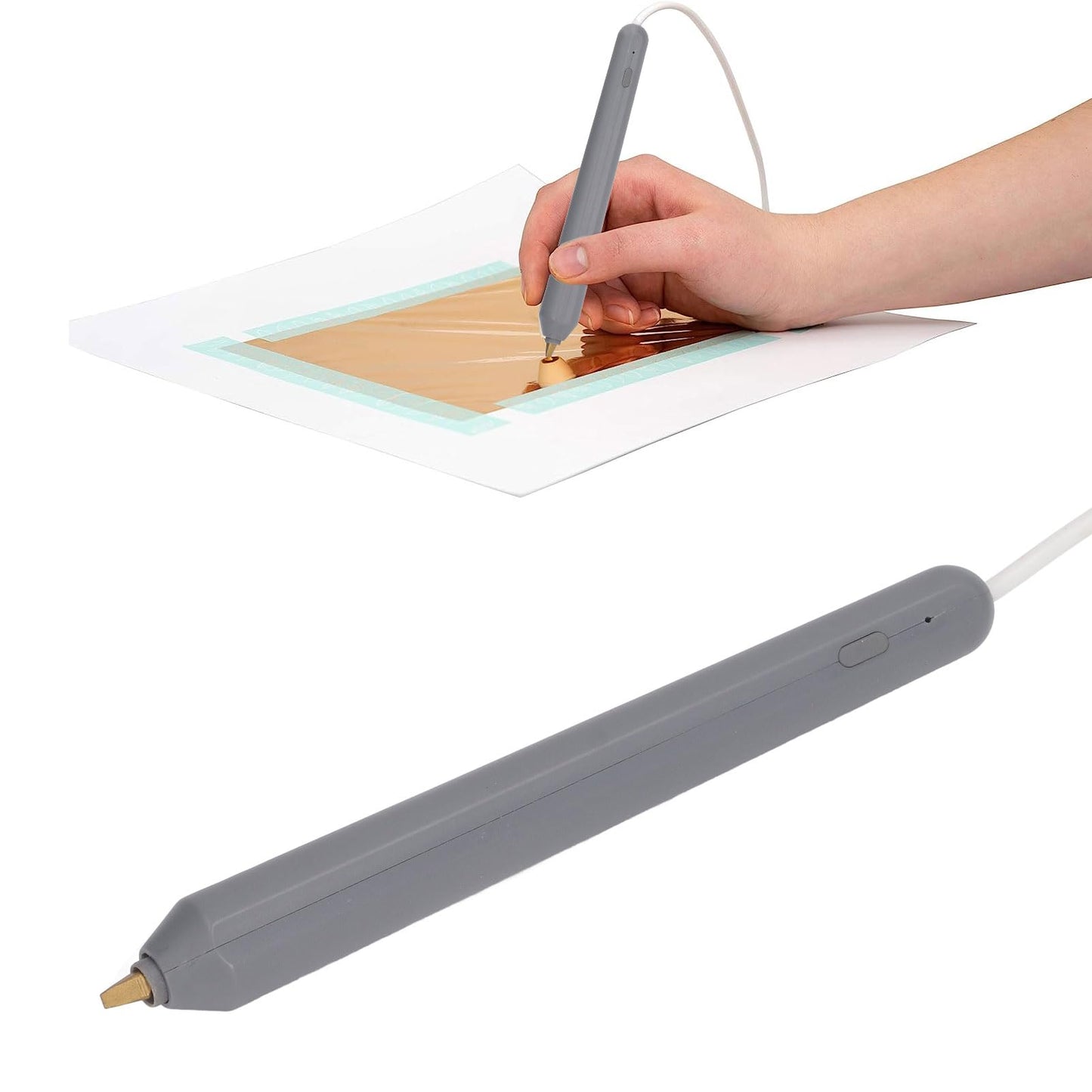 Garosa Hot Foil Pen USB Embossing Stamping Tool with 4 Interchangeable Tips Storage Box for Card Making Scrapbooking Craft Projects Drawing Art Supplies