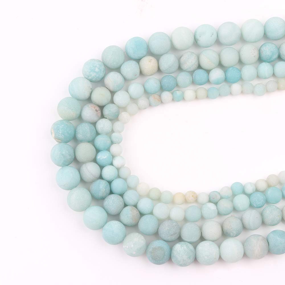 Song Xi Frosted Amazon Stone Beads 6mm Natural Stone Beads for Jewelry Making Gemstone Beads