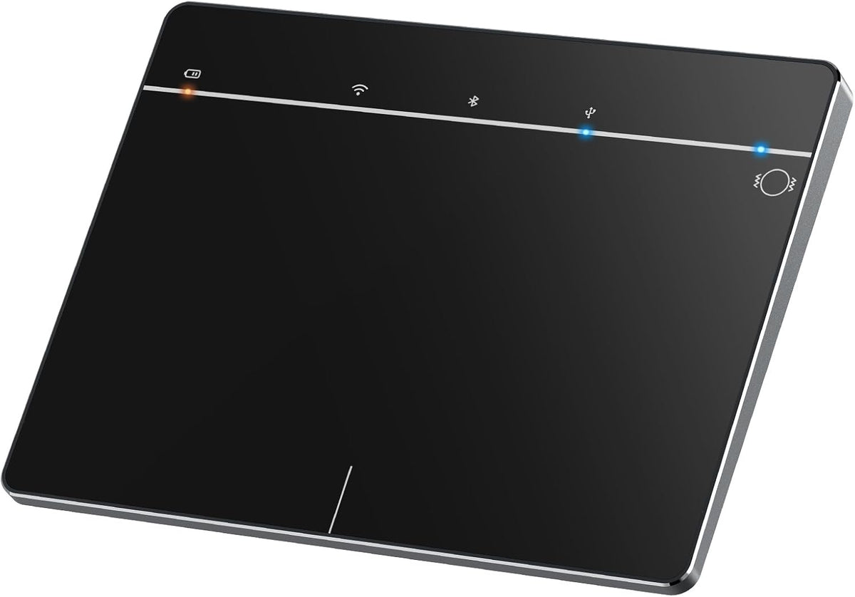 Wireless Bluetooth Trackpad for Windows 10/11, 3-in-1 Connectivity Modes, Support Multi-Touch Gestures, High Precision Control for PC & Laptop (Black)