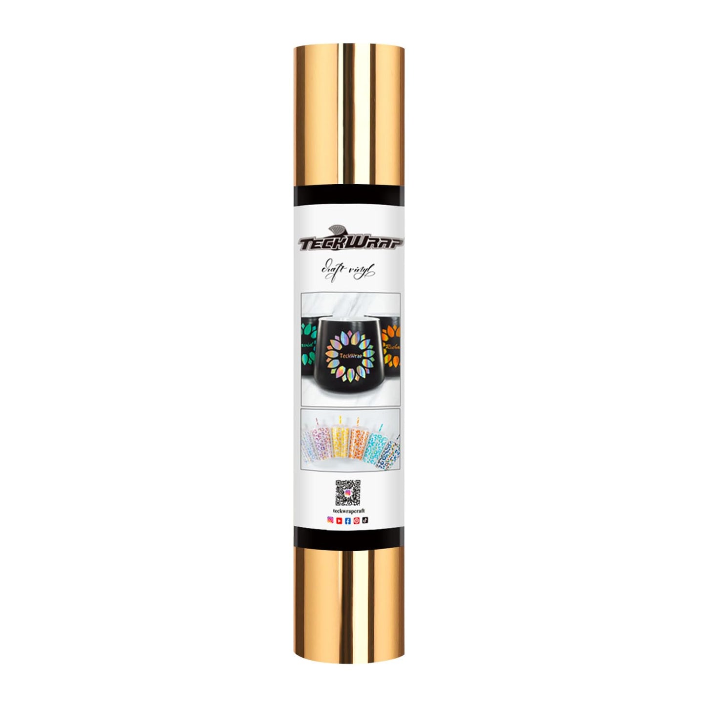 TECKWRAP Light Gold Chrome Vinyl Permanent Chrome Gold Adhesive Vinyl Roll Bubble Free Permanent Vinyl 1ftx5ft