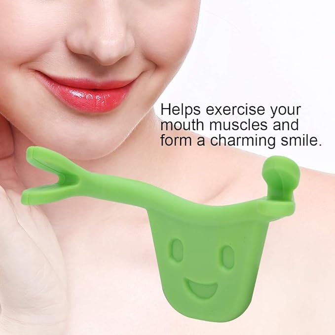 Smile Corrector, Face Trainer Smile Beauty Maker Trainer Forming Mouth Exerciser Training Mouth-shape Exercise Device for Lip Tattoo(Green)