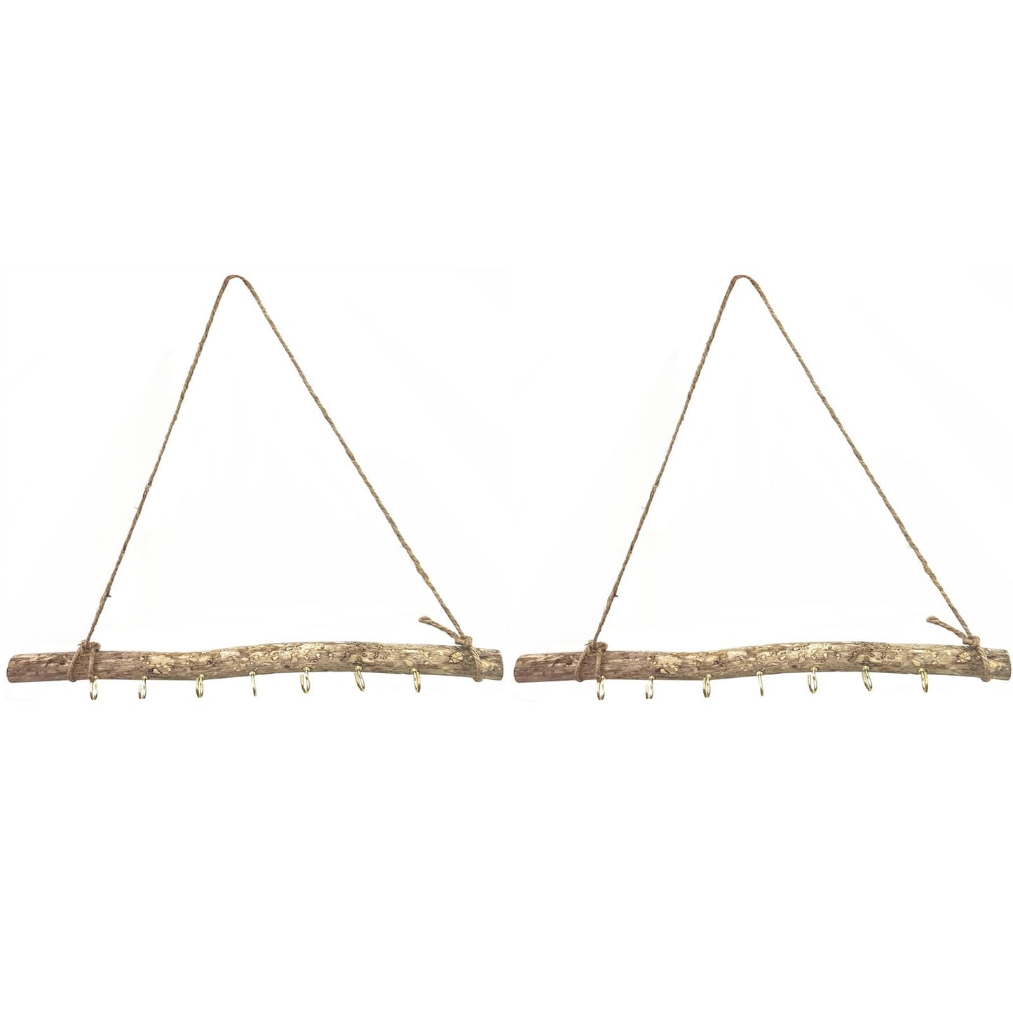 DD-life 2 Pcs Decorative Floating Wall Shelves Coat Hooks Driftwood Branch Hook Branch Hanger Rack for Keys Hats Entryway