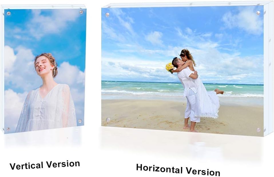 11x14 Acrylic Picture Frame,Clear Double Sided Magnetic Photo Frames With Stand,Minimalist Frameless Floating Frame for Artwork Poster Degree Diploma,Lovely Gift for Family, Friend - size: 11x14"-1