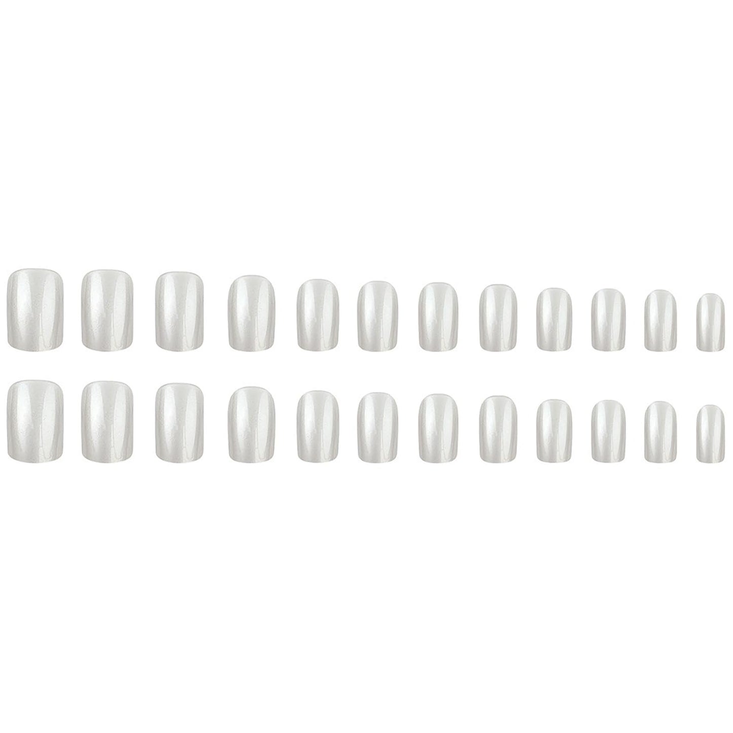 Chrome Press on Nails Short Square MABKJLF White Fake Nails False Nails Solid Colour Full Cover Glossy Glue on Nails Acrylic Nails Stick on Nails for Women Girls 24 Pcs