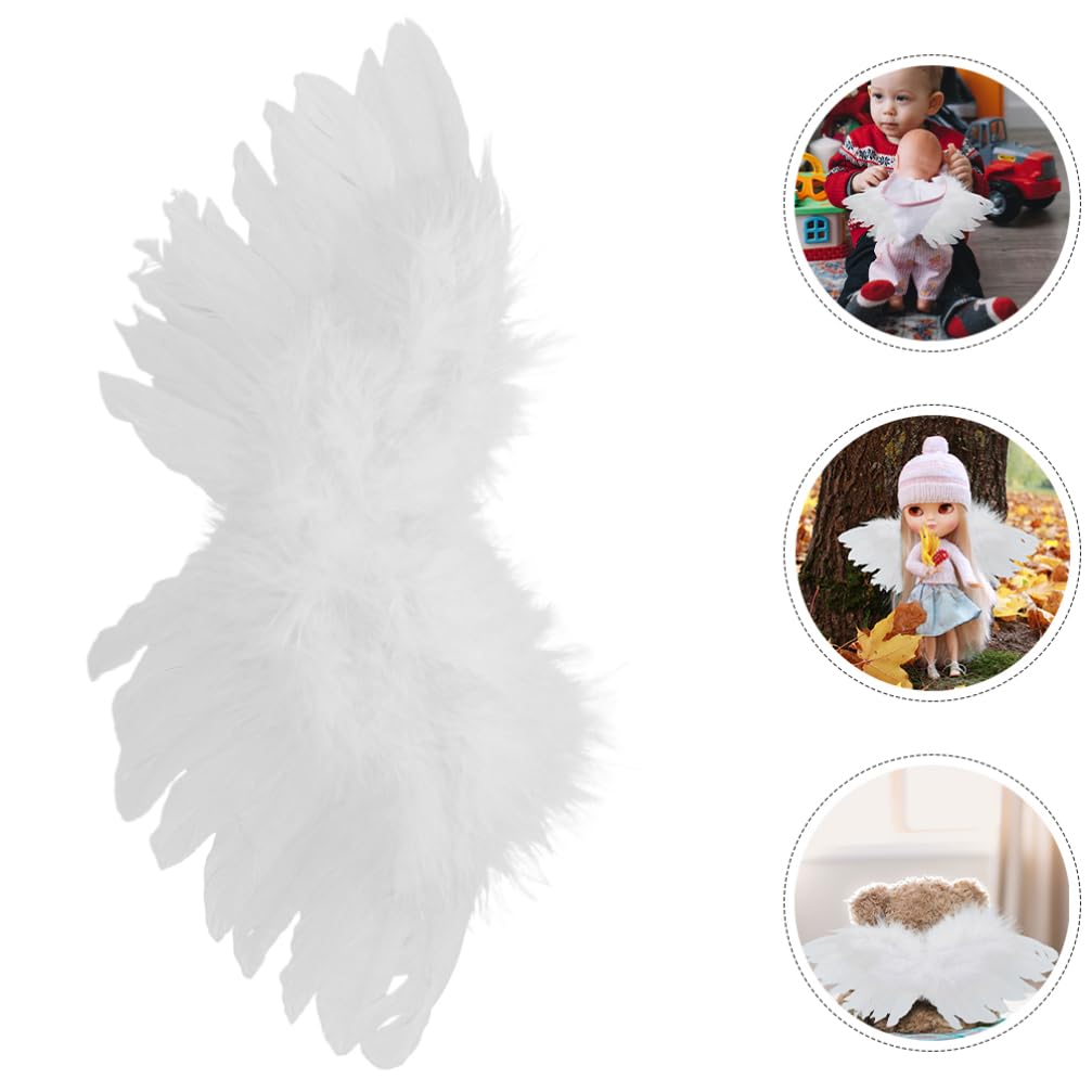 TOYANDONA 2pcs Small Angel Wings Feathers Costume Mini Wings Doll Decor for DIY Crafts Halloween Christmas Tree Ornaments Dollhouse Decor