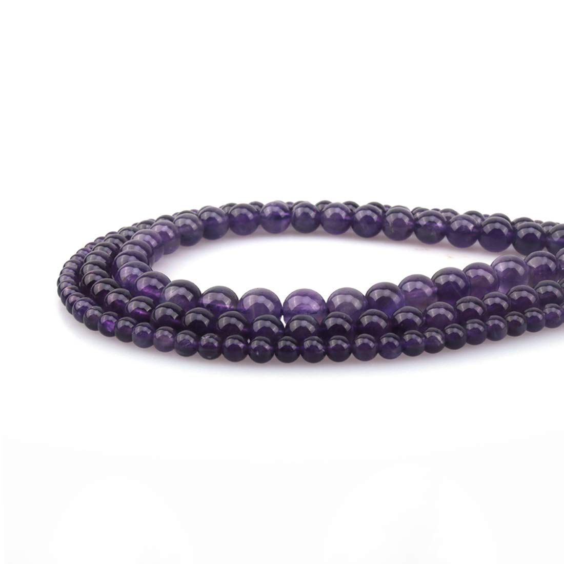 ICAI Beads 10mm Natural Amethyst Stone Round Loose Stone Beads for Jewelry Making DIY Crafts Design 1 Strand 15" APPR.34-36pcspcs