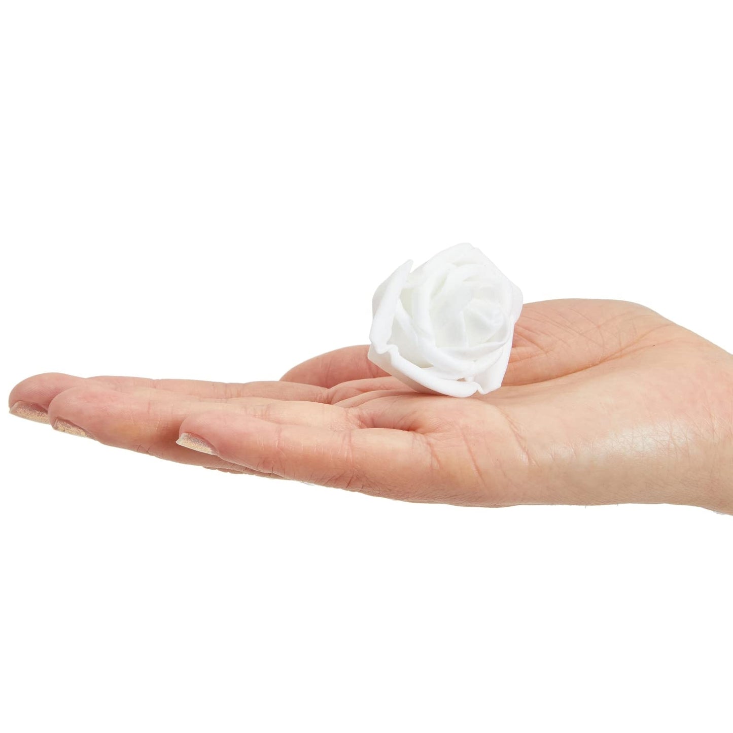 Bright Creations Fake Foam Flower Heads - 2-Inch White Stemless, 200 Pack - Artificial Flowers Bulk for Crafts & Decor