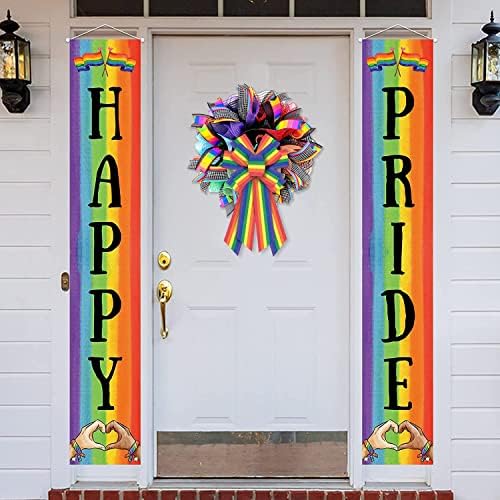 Hying Large Rainbow Bow for Wreath, Gay Pride Wreath Bow for Front Door Pride Month Events Parades Birthday Party Indoor Outdoor Wall Decoration Supplies Ornament