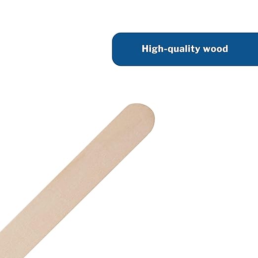 McKesson Tongue Depressors [100 Count] Junior Size, Sterile, Individually Wrapped, Wood, Unflavored, Splinter-Free, 5.5 in – Use for Medical, Arts, Crafts, Spa