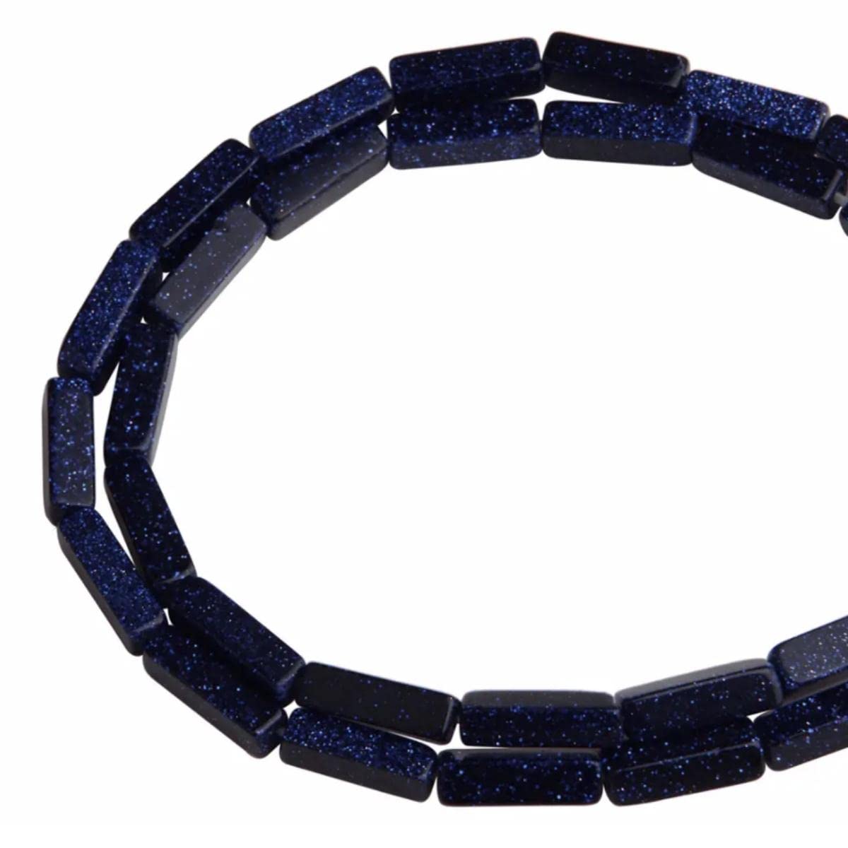 4x13mm Natural Stone BlueSand Rectangular Column Tube Cylinder Spacer Loose Beads Gemstone for DIY Bracelets Necklace Jewelry Making Strand 15 Inch (28-30pcs)