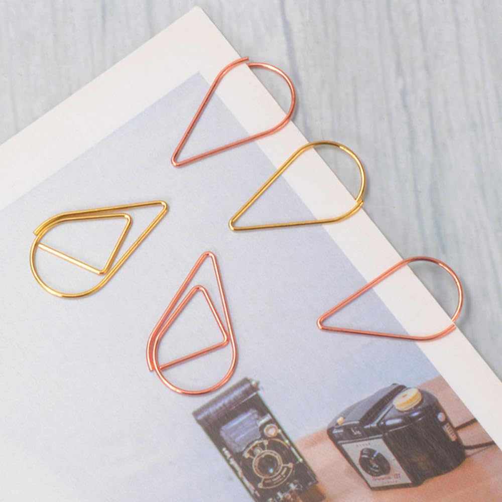 100 pcs Cute Paper Clips, BOSOIRSOU Metal Bookmark Folder Pin Memo Clamp Planner Clip for Pagination Organize Document Organizing Office Supplies School Student