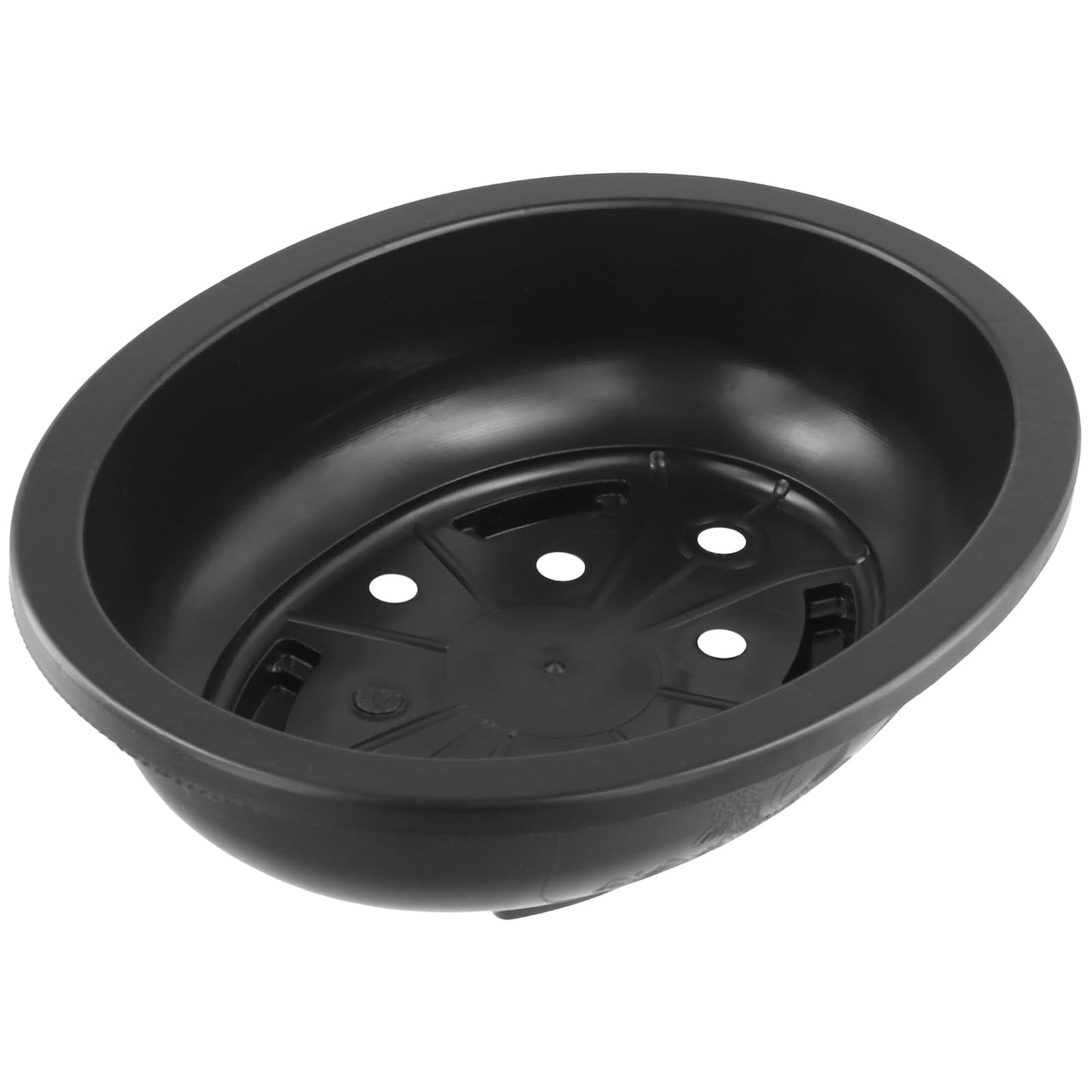 HOIGON 10PCS 12 Inches Plastic Oval Bonsai Training Pots, Black Large Oval Plastic Planter Pot with Drainage Hole, Shallow Plant Nursery Pot for Succulent