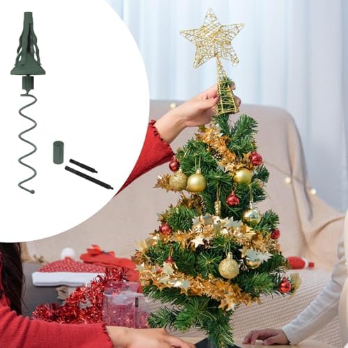 harayaa Xmas Holder Universal Twist on Adjustable Stabilizer Iron Support Rod Ornament Stand Suitable for Home Decor, Green