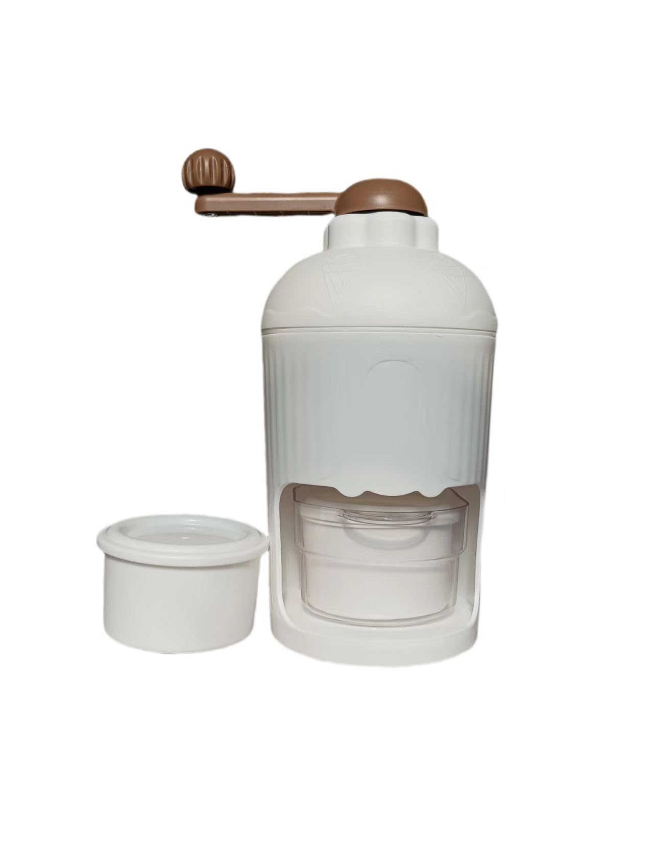 Jmwewowi Manual Ice Crusher, Portable Hand Crank Ice Grinder with Storage Container, White