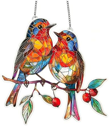 2D Flat Bird Acrylic Window Hanging Ornament Home Wall Decor Suncatcher