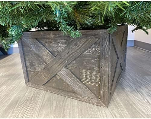 BARNWOODUSA Christmas Tree Collar or Box Made of Reclaimed Wood – Rustic Tr