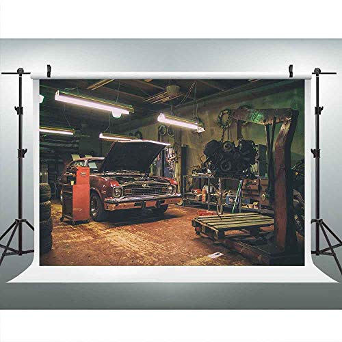 Old Garage Backdrops for Photography, 9x6FT, Car Repair Backgrounds, Themed Party Photo Booth Studio Props LUZZ541 - size: vinyl-9x6ft