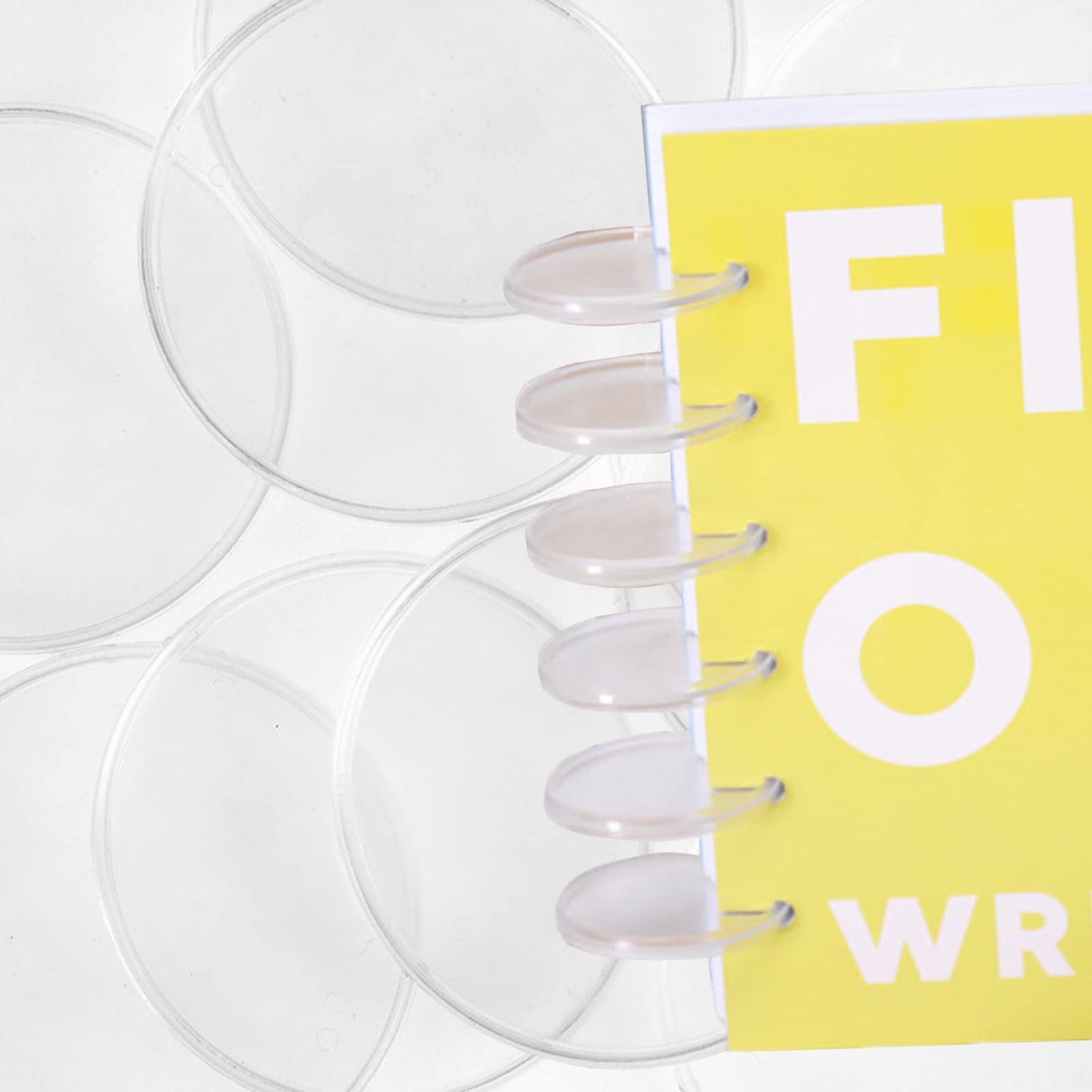 20 Pcs Discbound Disc 2 Inch Book Binding Discs, Transparent Expansion Discs Notebooks Planner Discs for DIY Notebooks and Planner Scrapbooking Supplies