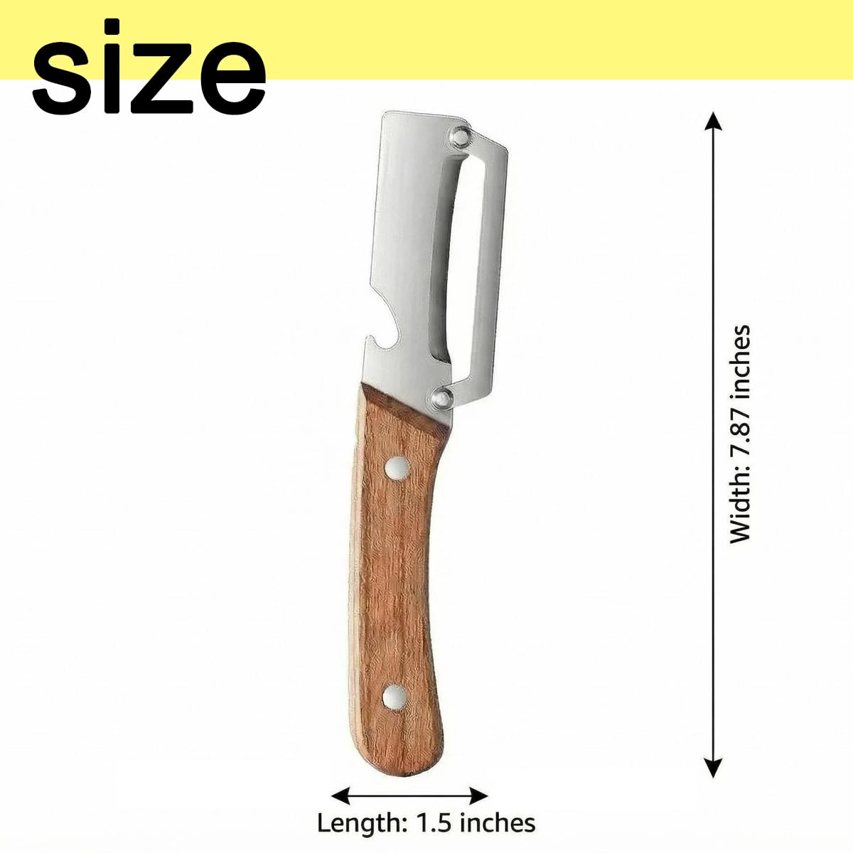 Multifunctional Premium Vegetable Peeler with Wooden Handle, Stainless Steel Blade & Bottle Opener, Non-Slip Kitchen Tool for Fruit, Apple, Potato, Pumpkin, Papaya, Zucchini (2pcs)