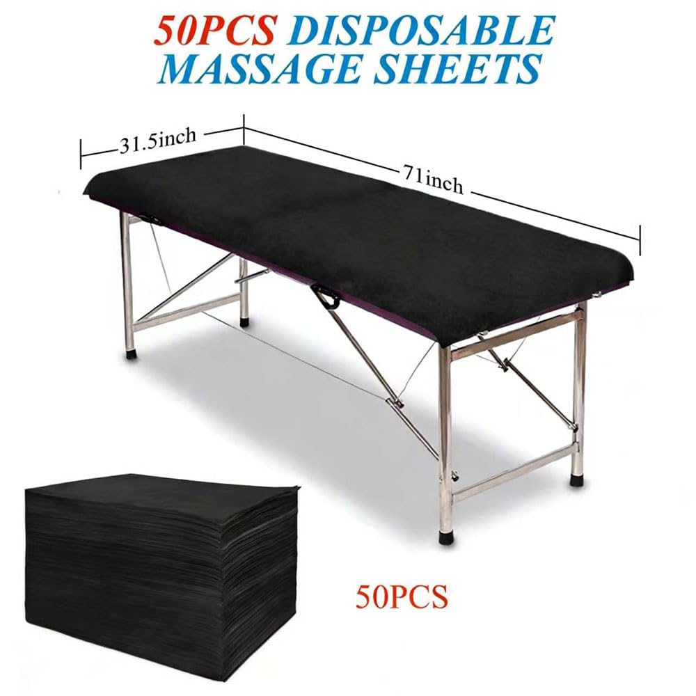 50Pcs Disposable Bed Sheets 31.5"x71" Coated Non (50 Count)