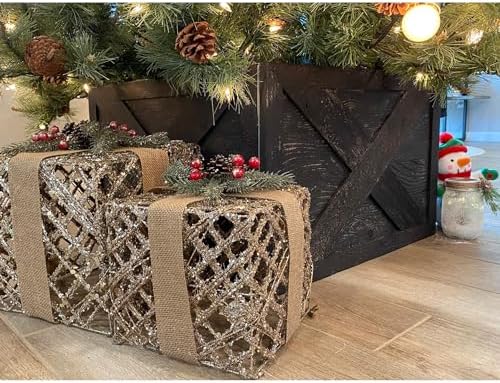 BARNWOODUSA Christmas Tree Collar or Box Made of Reclaimed Wood â€“ Rustic