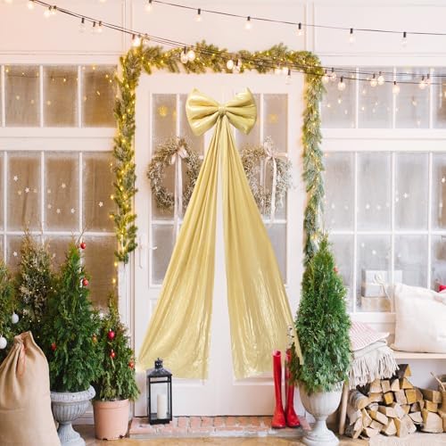 Hismir Christmas Tree Topper Bow，67x16in Extra Large Room Decor Ribbon Bow