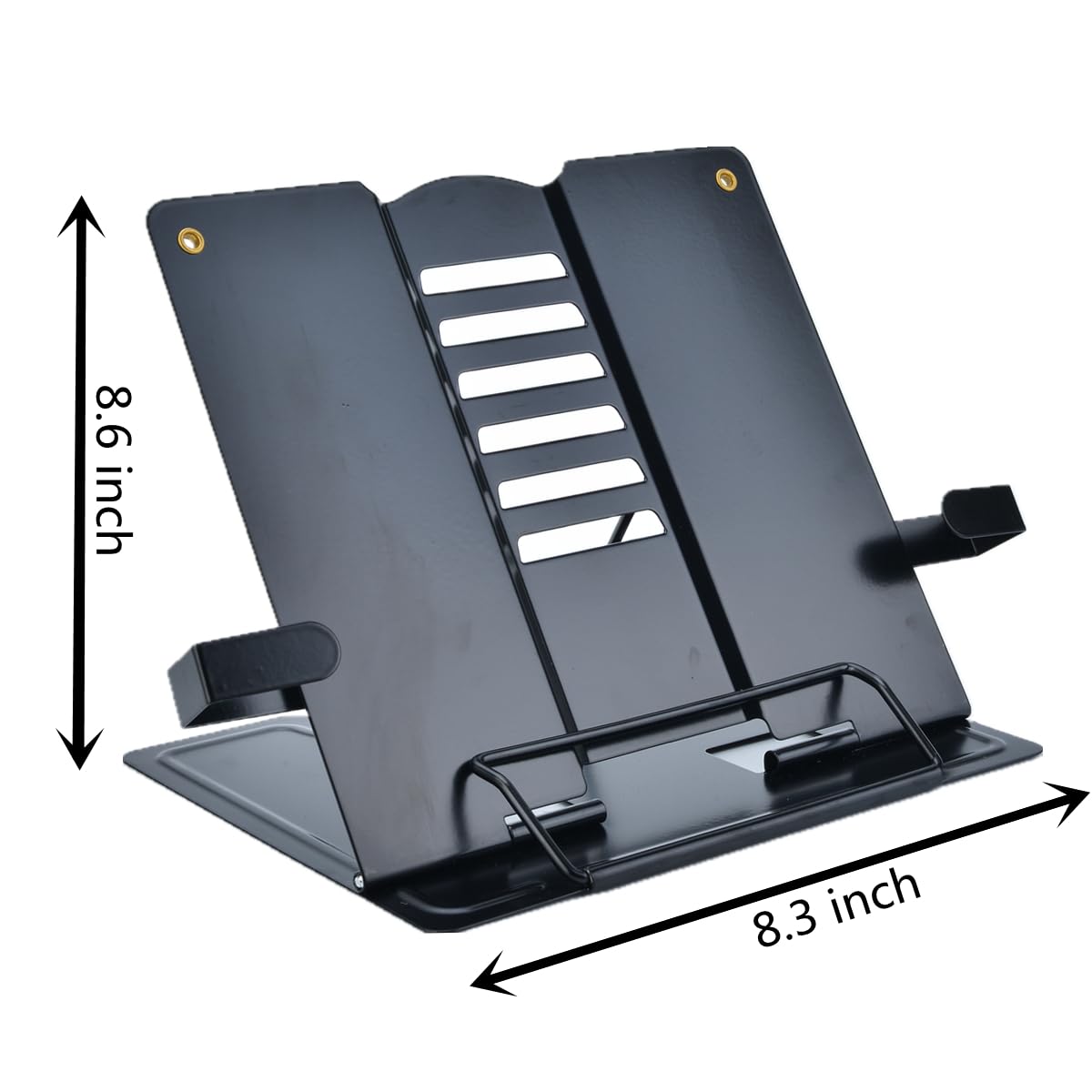 Citmage Desk Book Stand Document Holder Heavy Duty Metal Reading Stand Black for Book Magazine Menu iPad Music Score Speech Draft with 6 Adjustable Positions (Upgrade Edition)