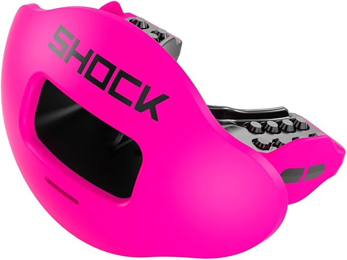 Shock Doctor Lip Guard, Adult and Youth Mouth Guard Football with Strap, Breathable Wide Opening Football Mouthpiece for Youth and Adults OSFA, Shock Doctor Mouth Guards, Max Airflow