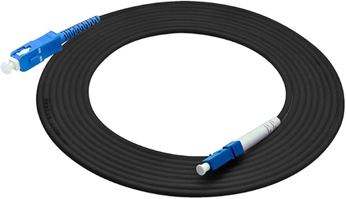 Jeirdus 50Meters LC to SC Outdoor Armored Simplex 9/125 SM Fiber Optic Cable Jumper Optical Patch Cord Singlemode 160ft LC-SC