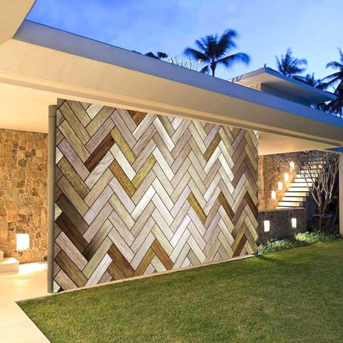 7X8ft Brown Rustic Wood Texture Wall Garage Door Decoration Background Wooden Board Photography Backdrop Wedding Birthday Baby Shower Party Decoration Party Decor Banner Cover - size: 7X8