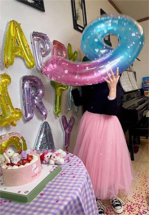 Starry Sky Number 2 Balloon 40 Inch, 2nd Birthday Decoration for Toddlers Girls Boys, Sparkling 2 Number Balloon Party Decor