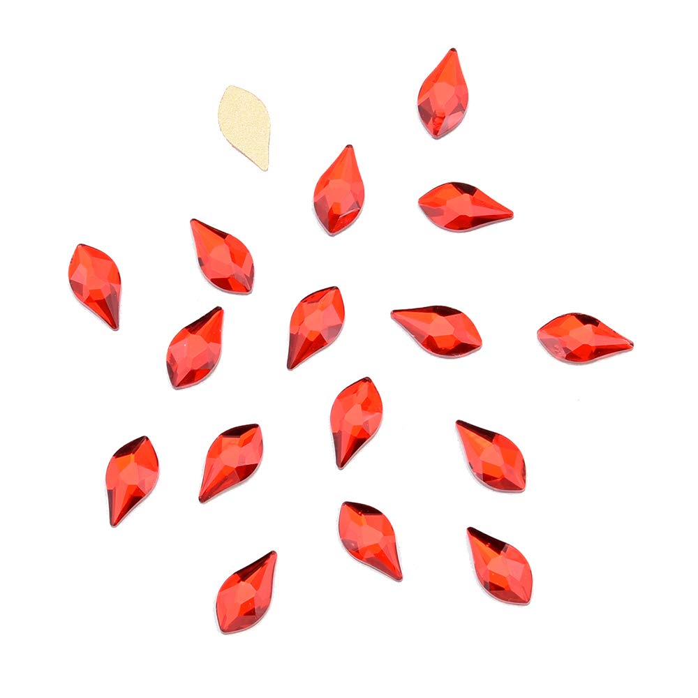 140pcs 10 Colros 2 Sizes Flat Back Flame Shape Nail Crystal Rhinestones Decoration Jewel Charms Box Set Nail Salon Materials Supplies