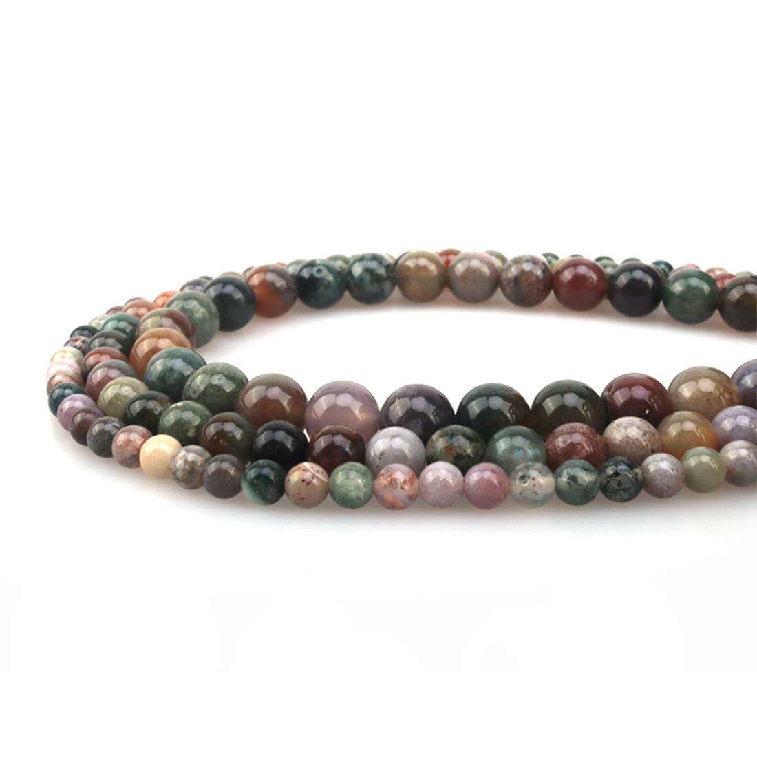 ICAI Beads 10mm Natural India Agate Gemstone Round Loose Stone Beads for Jewelry Making DIY Crafts Design 1 Strand 15" APPR.34-36pcs