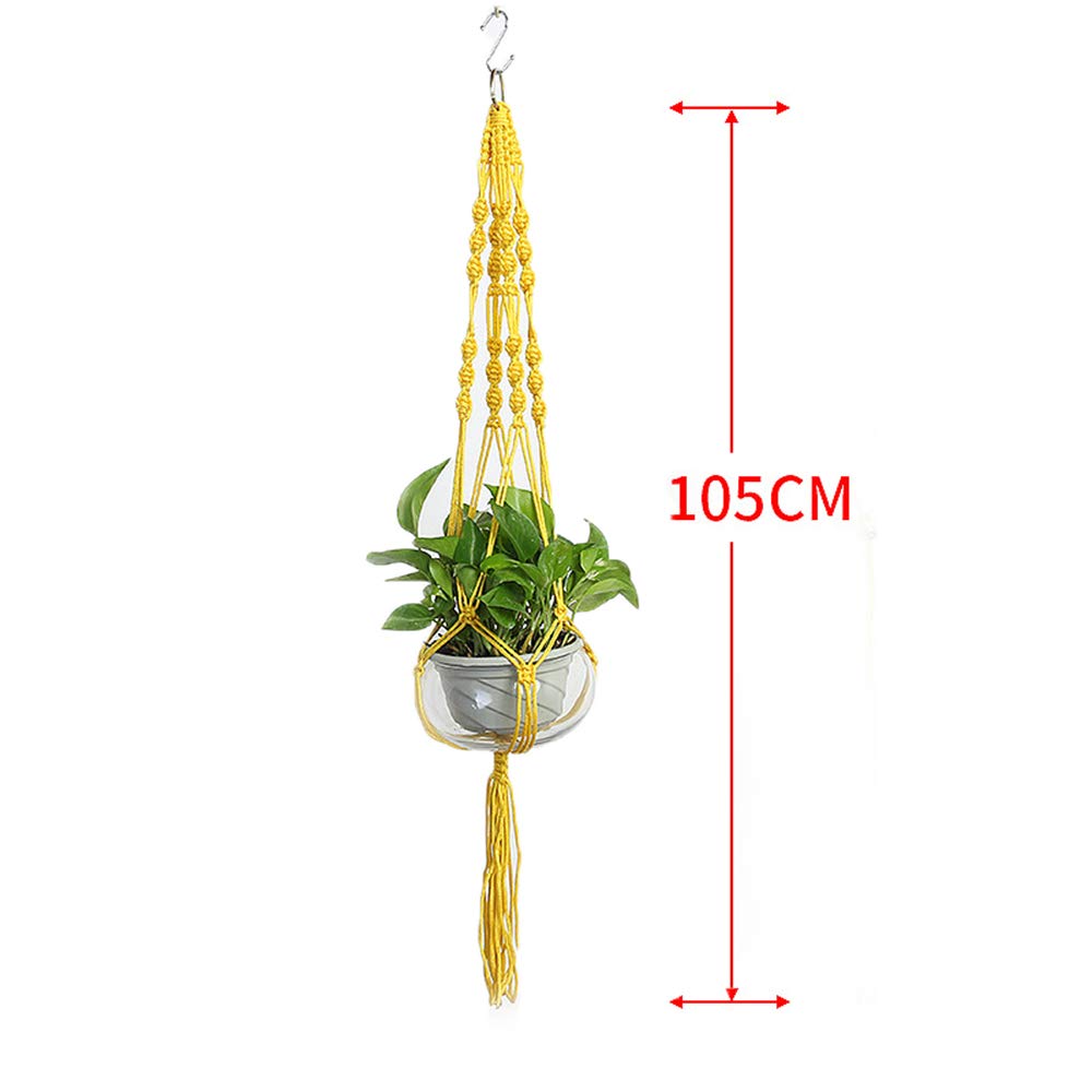 Vpang 2 Pack Macrame Plant Hanger, Outdoor Indoor Hanging Planter Basket Flower Pot Holder Nylon Rope Home Decor 41 Inch (Blue)