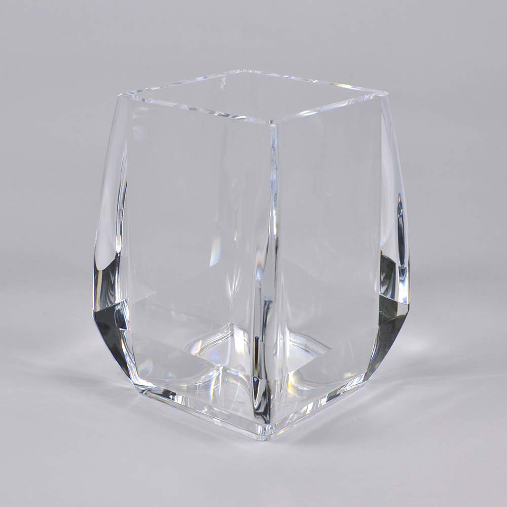 COM. TOP - Acrylic Pen Holder, Clear Desk Pen Cup, Office Supplies, Stationery Organizer, Makeup Brush Holder, 2 pack