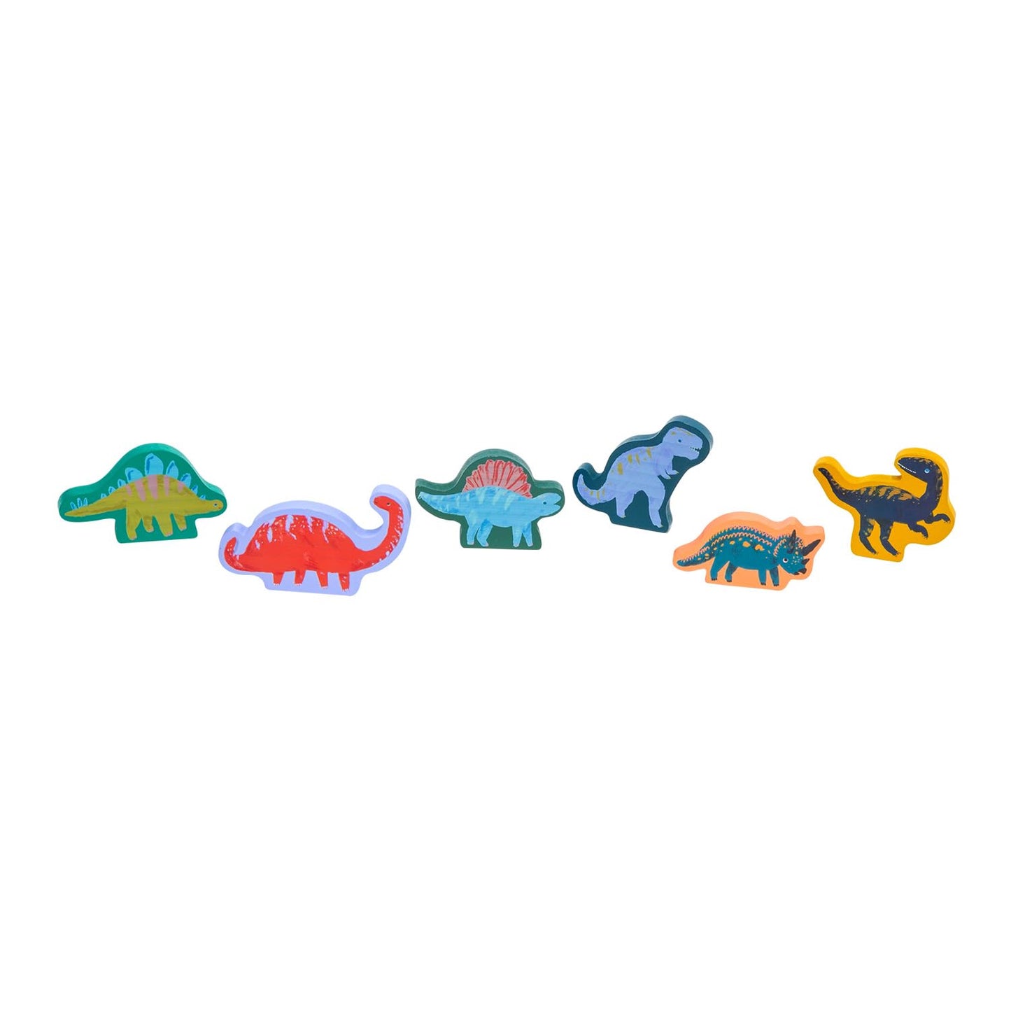 Manhattan Toy T-Rex Express 45-Piece Jurassic-Themed Wooden Toy Train Set for Toddlers 3 Years and Up