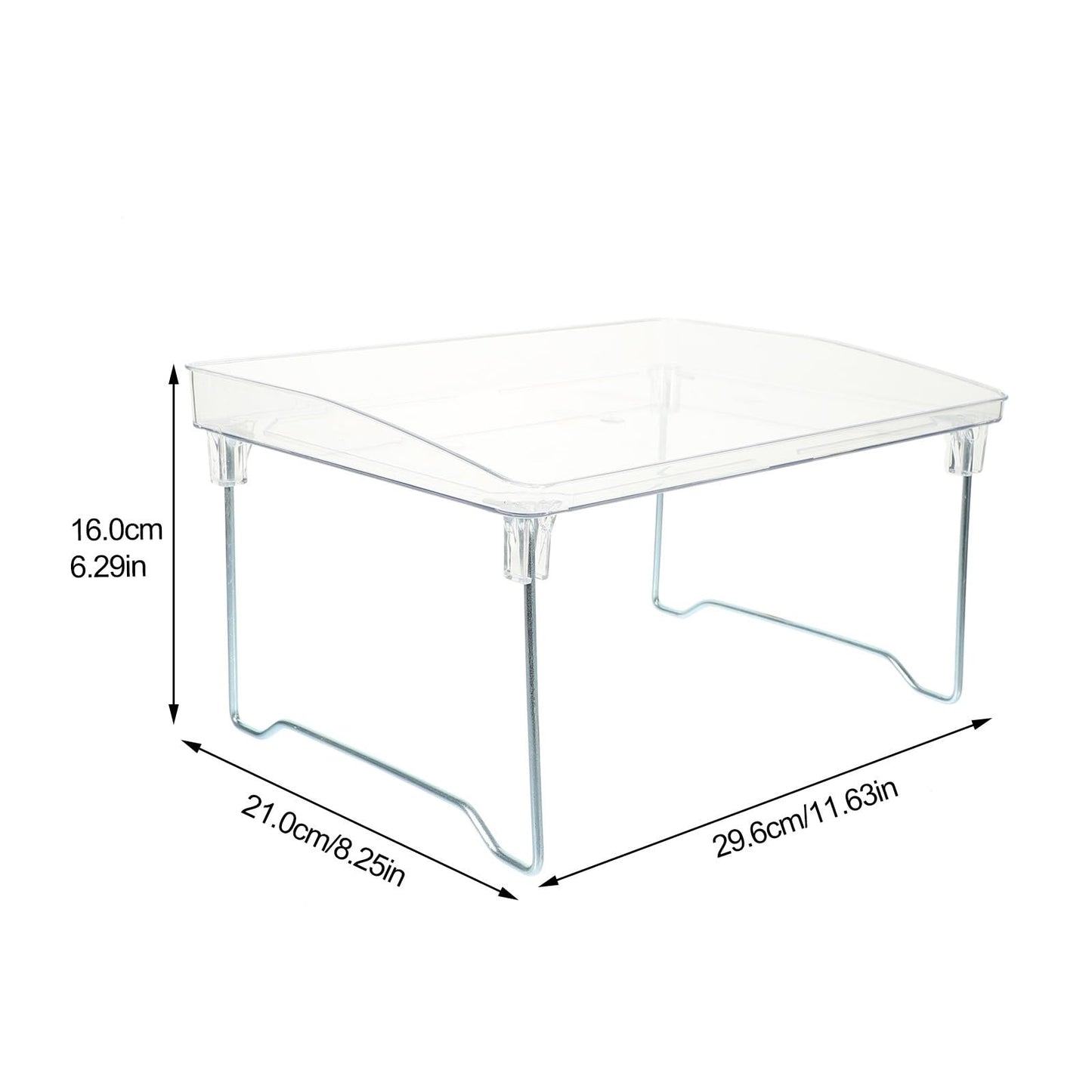 UPKOCH Folding Desktop Storage Rack 11.65X8.26X6.29In Clear Acrylic Countertop Organizer for Kitchen Bathroom Office Multi-Purpose Storage Stand with Raised Edges