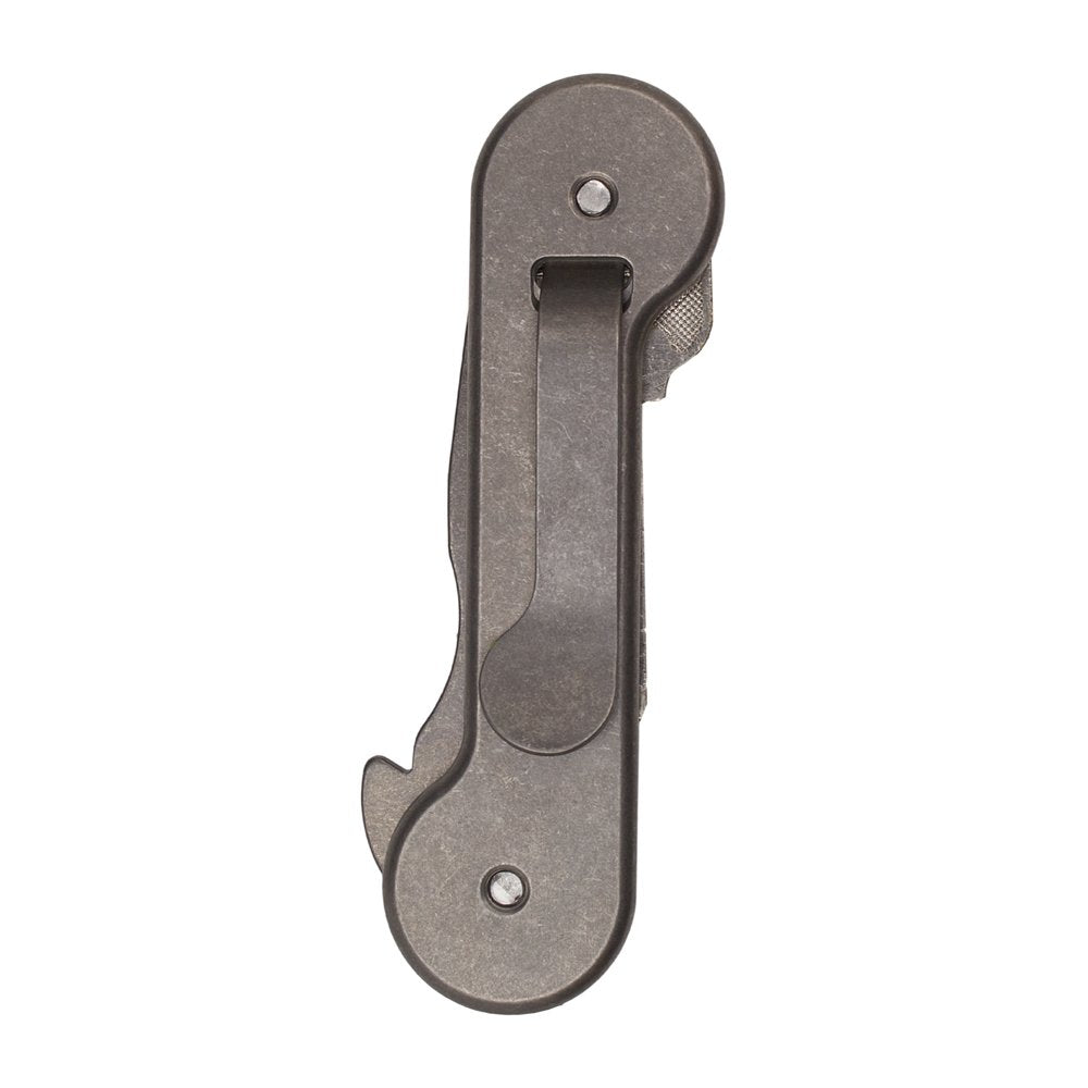 KeyBar Stonewashed Titanium USA Made Key Organizer EDC Tool | Everyday Carry Compact Key Holder Multi-Tool and Keychain Organizer with Pocket Clip (Holds up to 12 Keys)