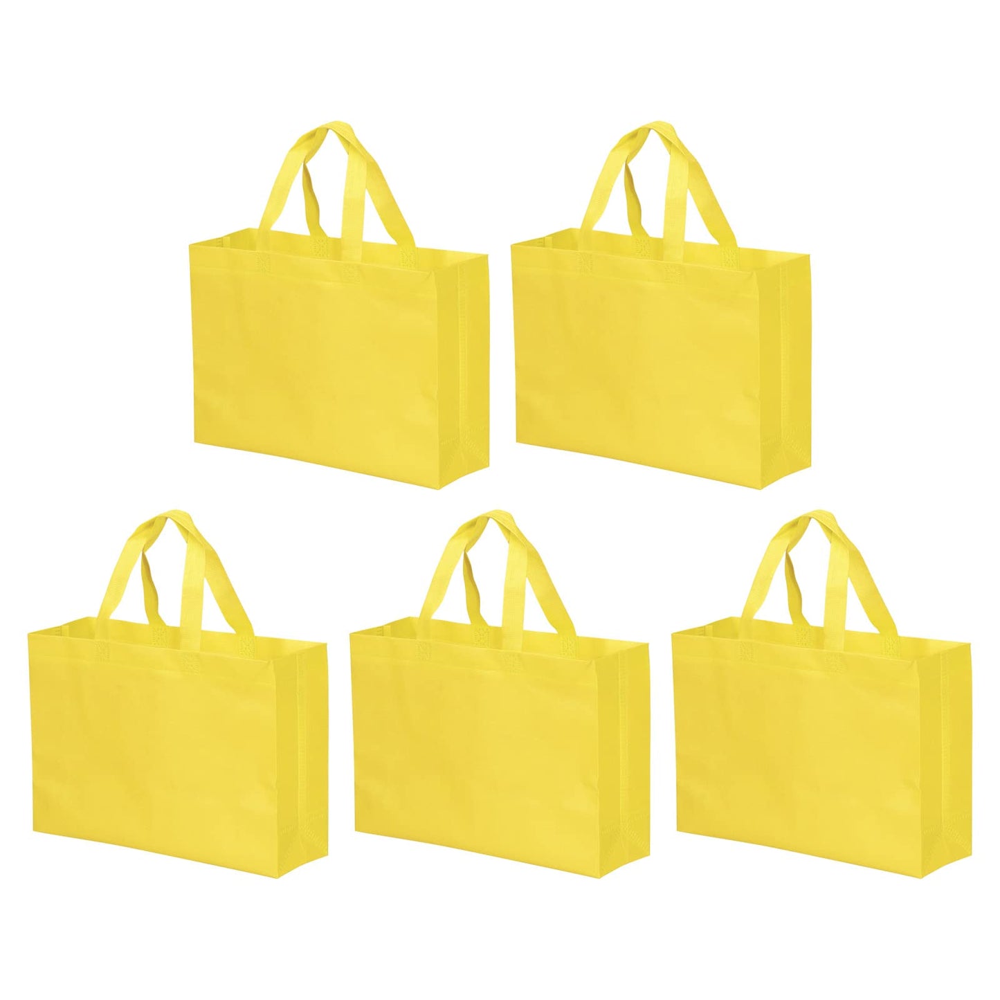 YOKIVE 10 Pack Reusable Gift Bag, DIY Blank Non-Woven Tote Bags, Great for Arts Crafts Grocery(Yellow, 30 x 40cm)