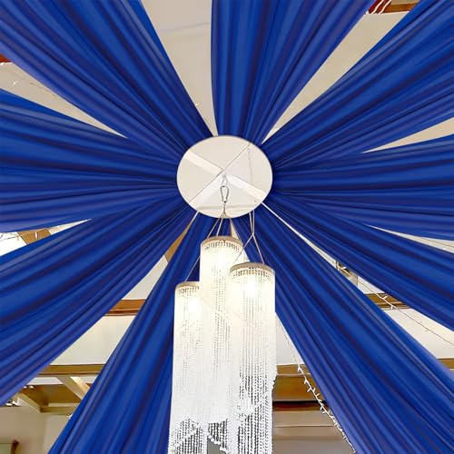 DUOBAO Royal Blue 5x20ft Chiffon Drapes | 6pc Elegant Sheer Wedding Backdrop Curtains | Perfect for Tent, Banquet Hall, and Photography - color: Royal Blue, size: 60"W x 240"L (Pack of 6)