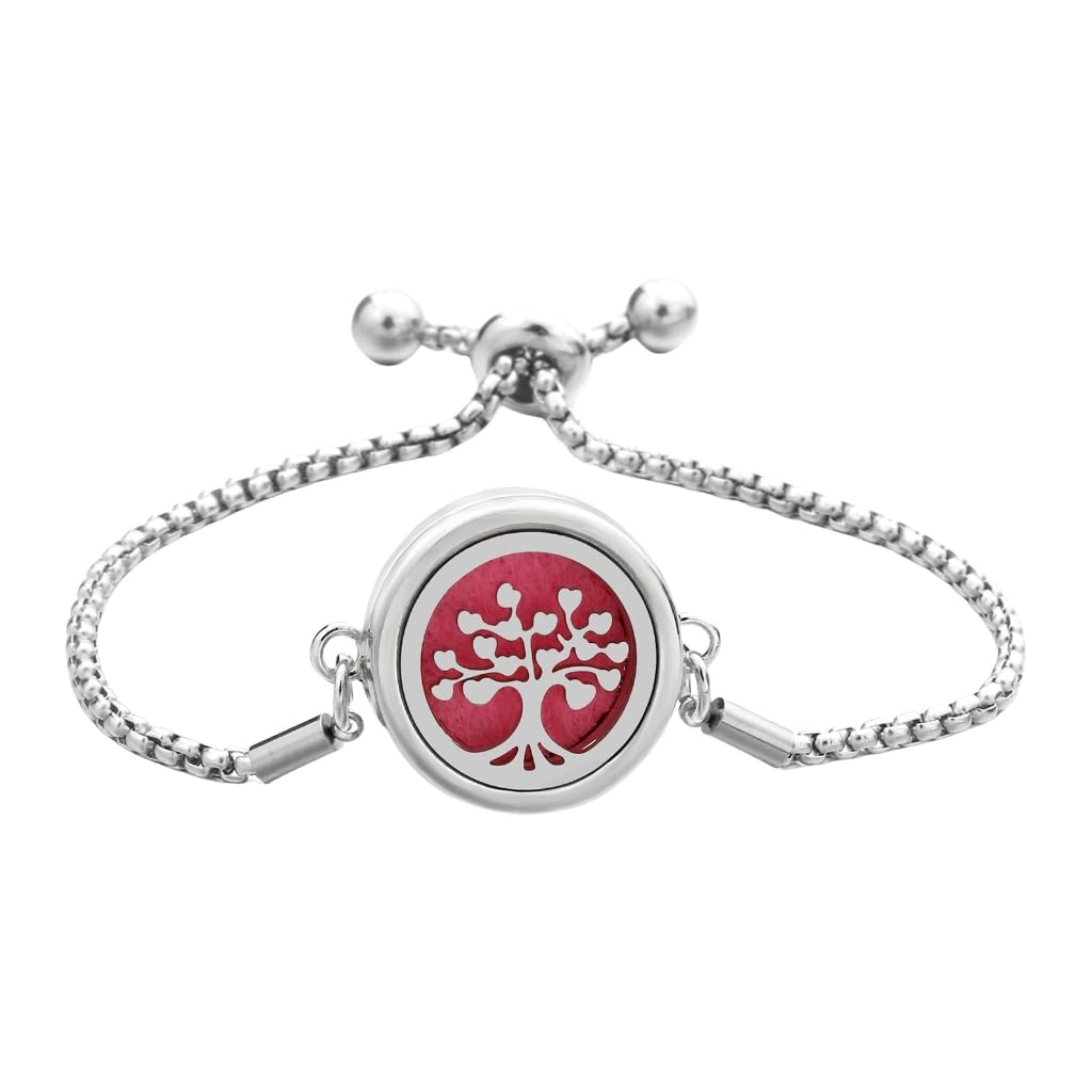 Pyasuye Stainless Steel Adjustable Bracelet Essential Oil Diffuser Pendant Handchain Stylish Wristchain Fashion Jewelry