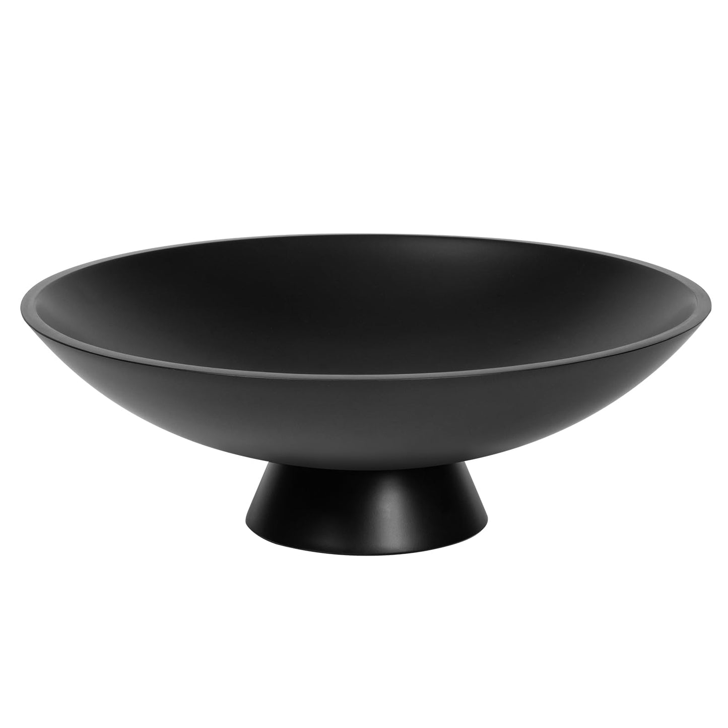 Decorative fruit bowl for Home Decor Large Modern Handicraft Key Bowl for Entryway Table Stylish Centerpiece Purse Bowl Pedestal bowl for Kitchen Counter Coffee Table(Artificial Stone Black)