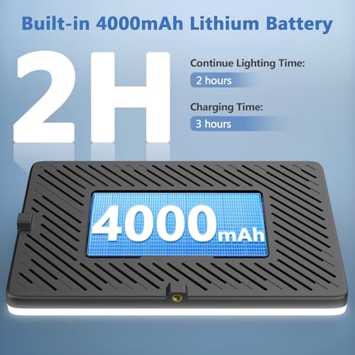 2 Pack Led Video Light Kit, 4000mAh Rechargeable Lithium Battery, Light Panel 2500k-8500k 2200Lux 79 inches Light Stand for Studio Photography Light Video Recording Game Live Streaming