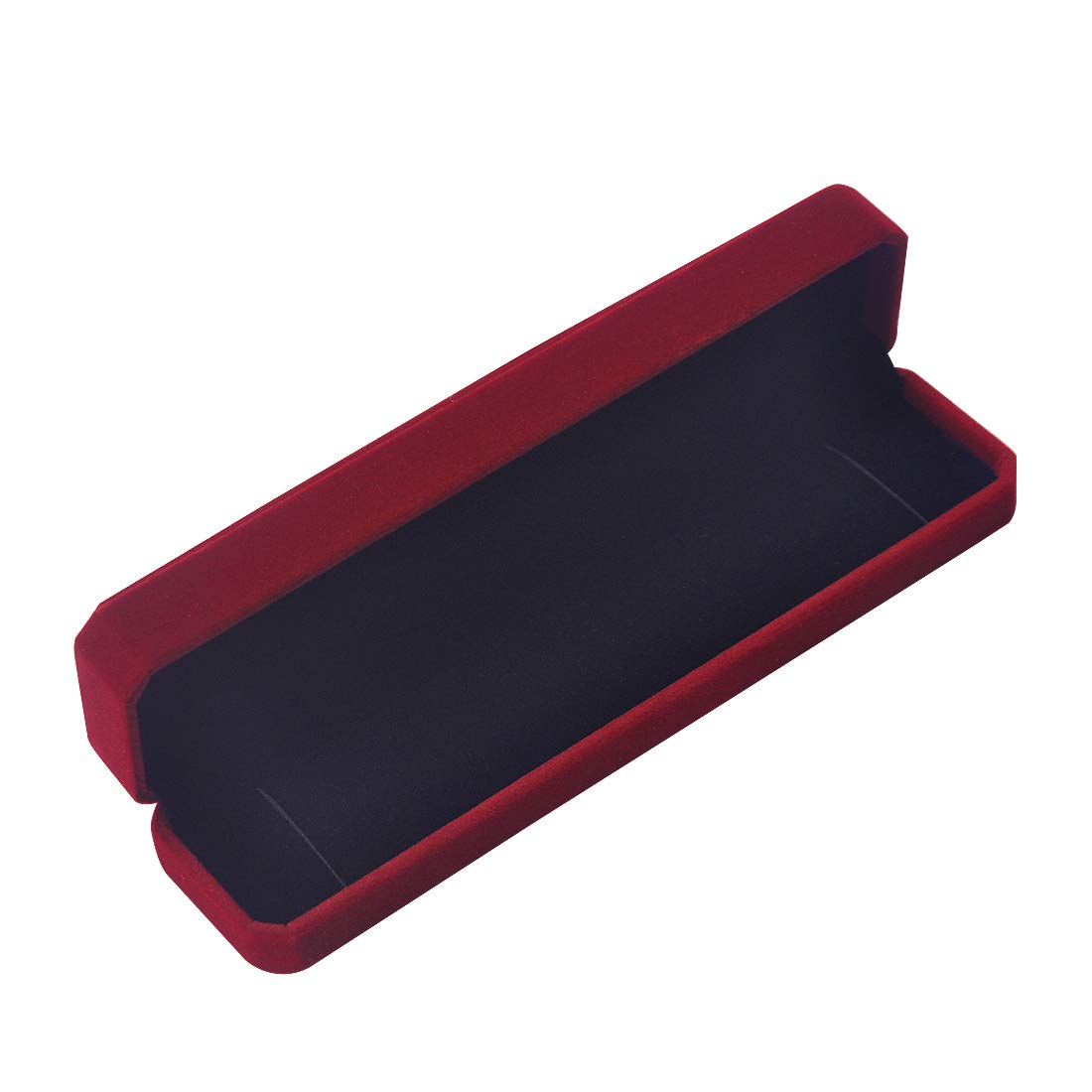 iSuperb 2 Pcs Long Red Velvet Necklace Box Chain Bracelet Boxes Cases 8.7x1.6x2inch Jewelry Display Storage Gift Box